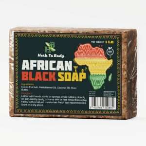 Herb to Body Authentic African Black Soap - 1lb Bar