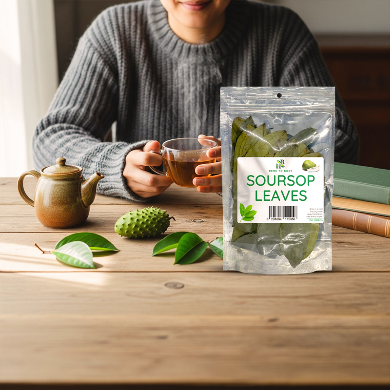 woman drinking soursop leaves tea