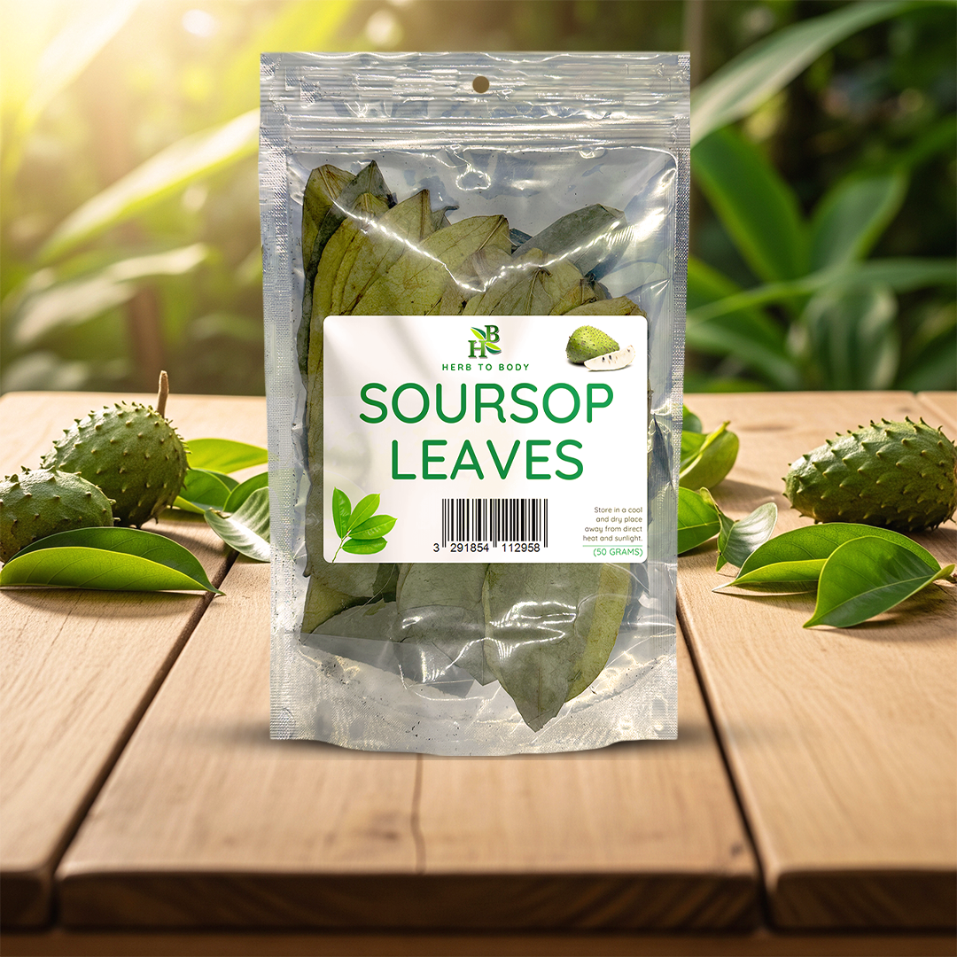 soursop leaves on a table